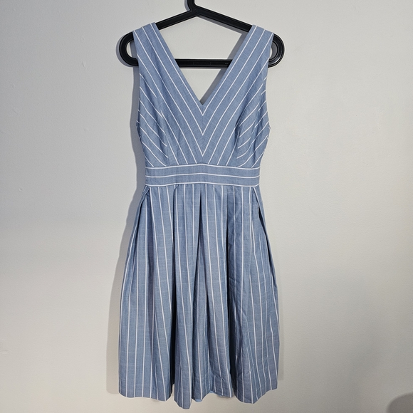 Gal Meets Glam Blue and White Striped Backless Dress - Picture 2 of 9
